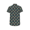 Sea Turtle Colorful with bubble Print Men's Short Sleeve Button Up Shirt