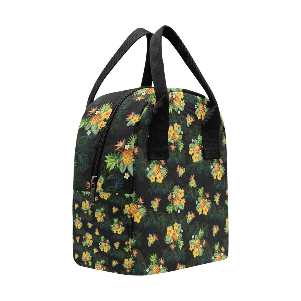 Pineapple Tropical Flower Print Pattern Insulated Lunch Bag