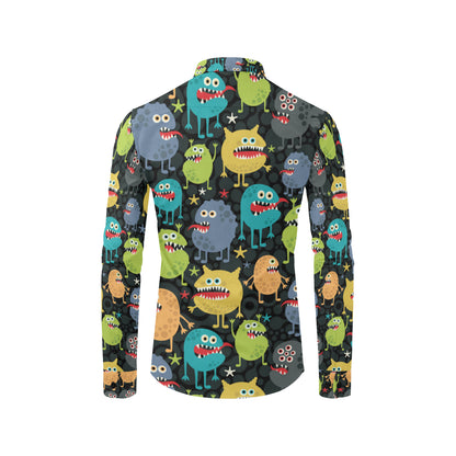 Monster Pattern Print Design 01 Men's Long Sleeve Shirt