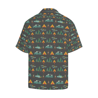 Camping Tent Pattern Print Design 03 Men's Hawaiian Shirt