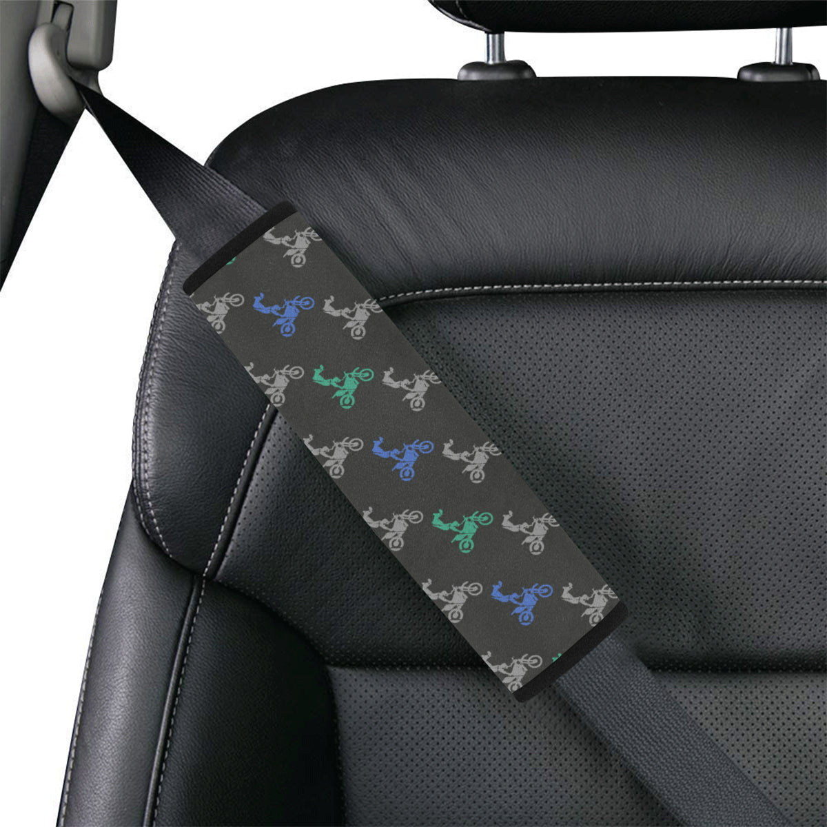 Motocross Pattern Print Design 02 Car Seat Belt Cover