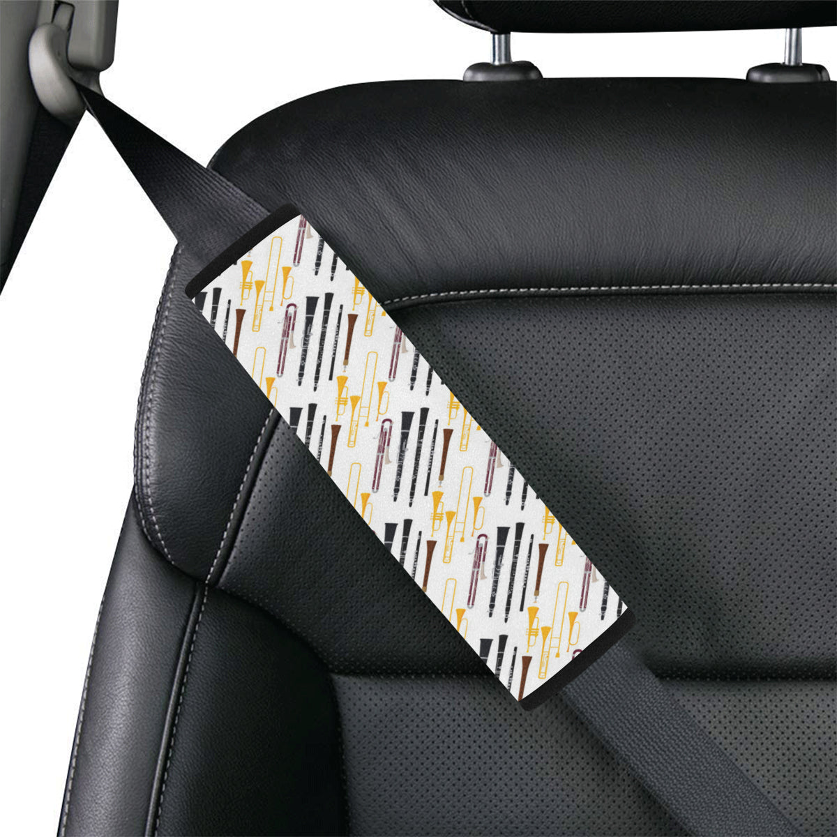 Clarinet Pattern Print Design 01 Car Seat Belt Cover