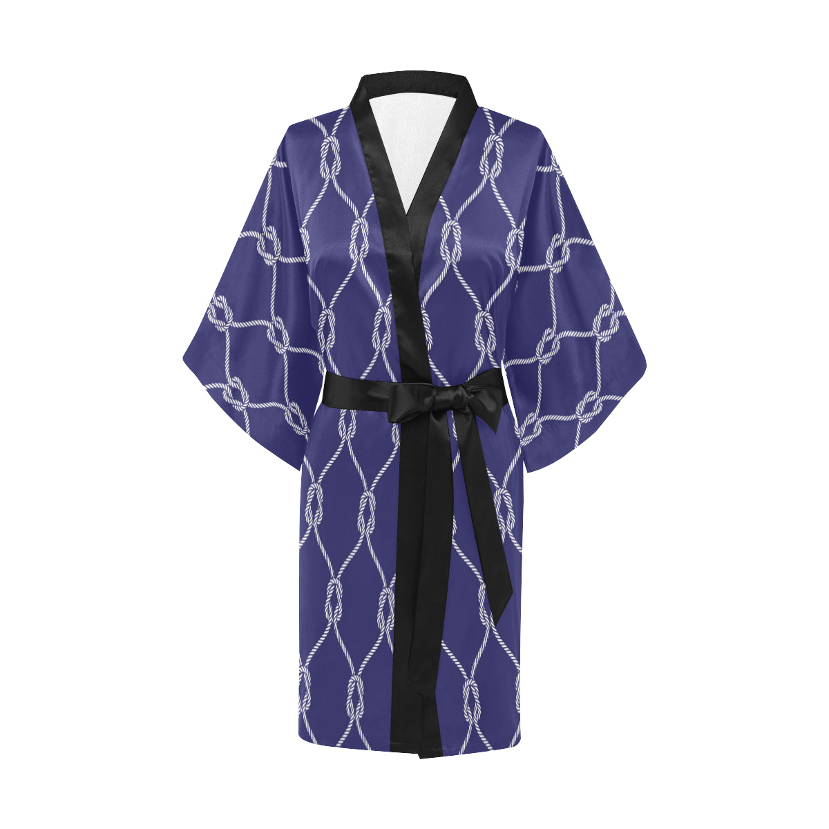 Rope Pattern Print Design A03 Women's Short Kimono