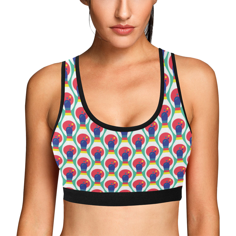 Bowling Pattern Print Design 05 Sports Bra