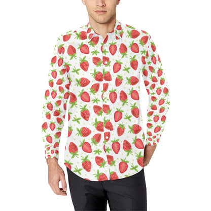 Strawberry Pattern Print Design SB07 Men's Long Sleeve Shirt
