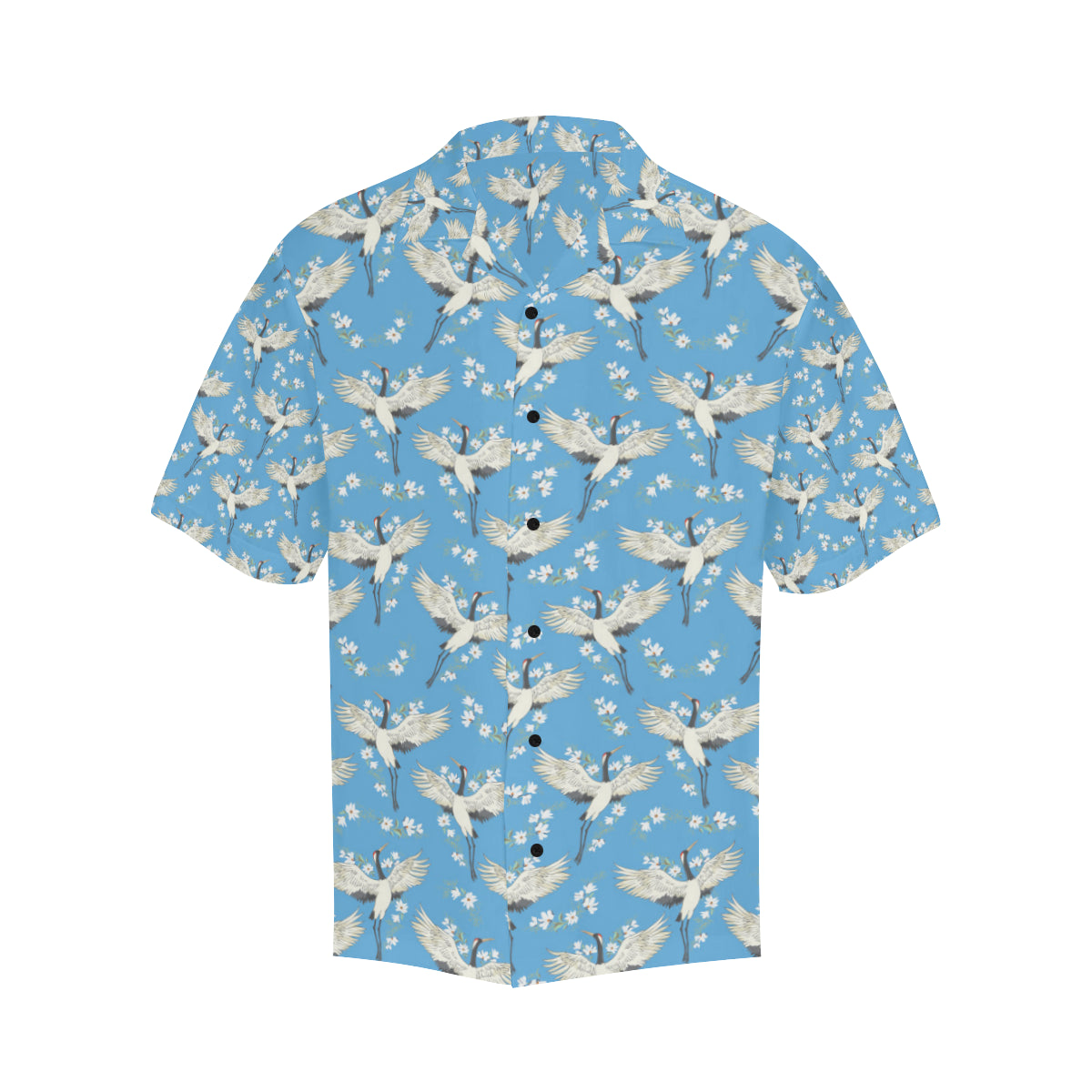 Crane Pattern Print Design 03 Men's Hawaiian Shirt