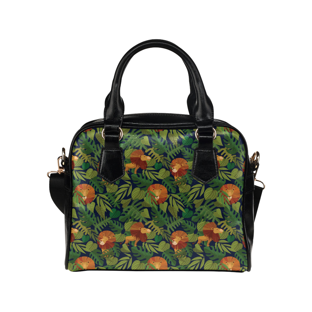 Lion Jungle Pattern Print Design 05 Shoulder Handbag