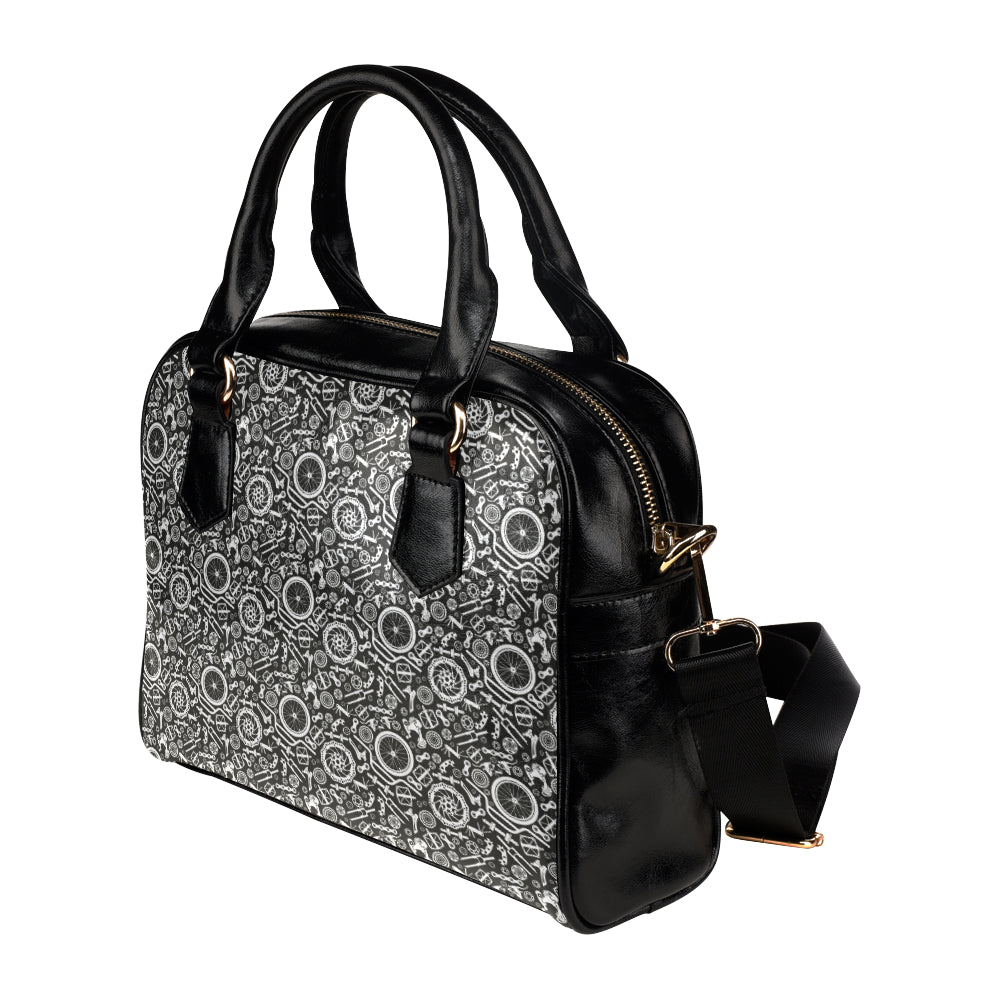 Bicycle Tools Pattern Print Design 02 Shoulder Handbag