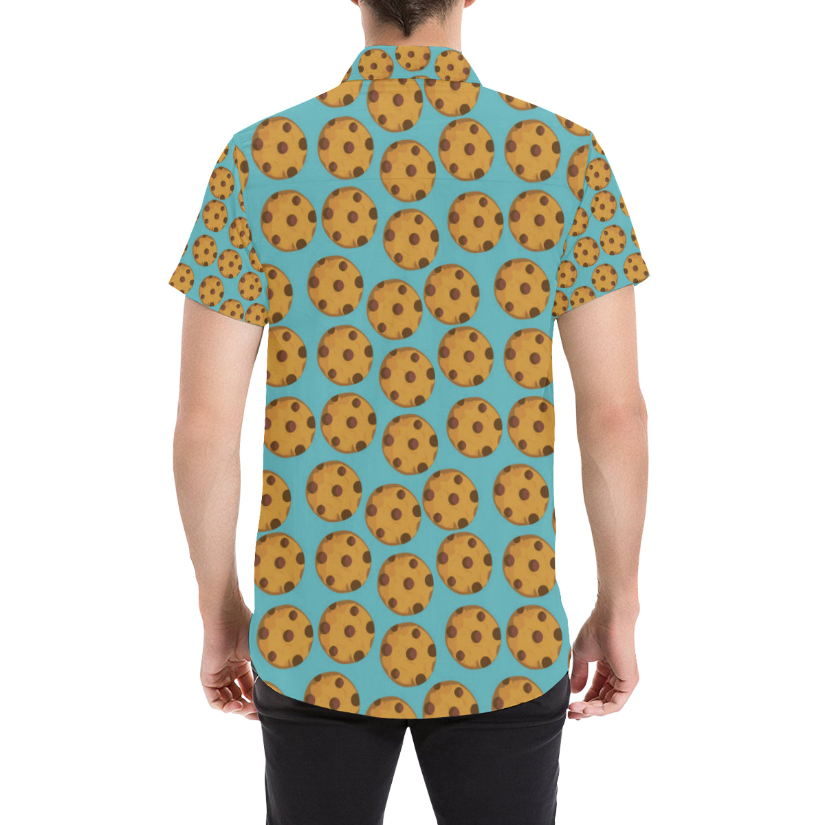 Cookie Pattern Print Design 01 Men's Short Sleeve Button Up Shirt