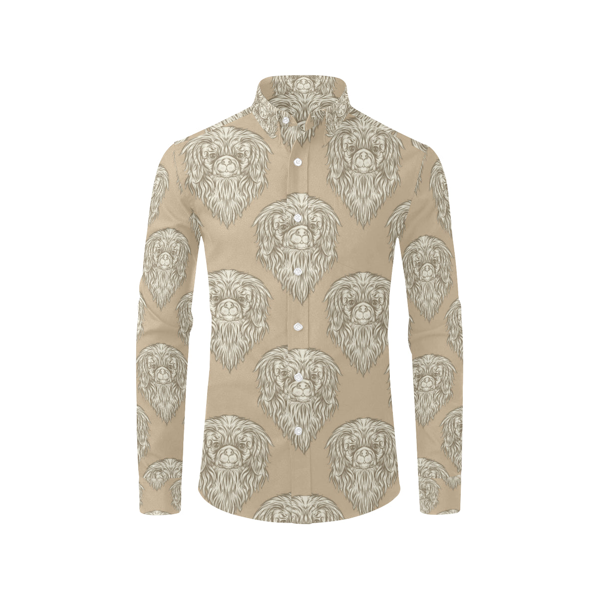 Pekingese Pattern Print Design A01 Men's Long Sleeve Shirt