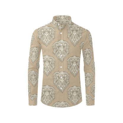 Pekingese Pattern Print Design A01 Men's Long Sleeve Shirt