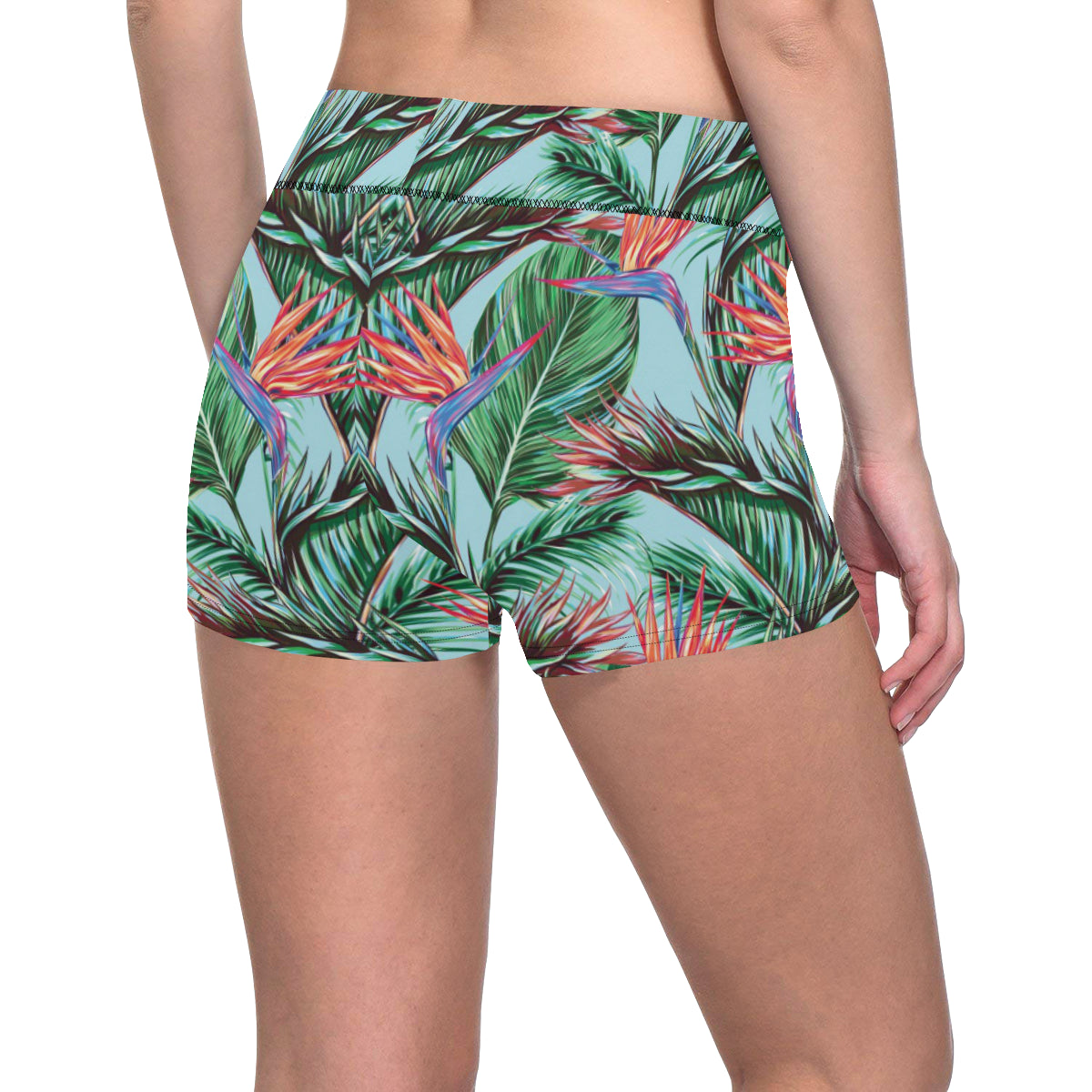 Bird Of Paradise Pattern Print Design BOP01 Yoga Shorts