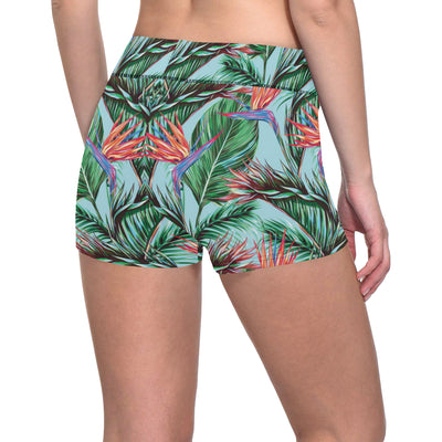 Bird Of Paradise Pattern Print Design BOP01 Yoga Shorts