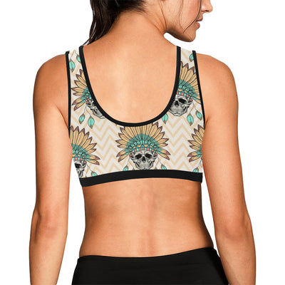 Indian Skull Pattern Sports Bra