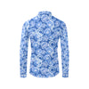 Tie Dye Blue Design Print Men's Long Sleeve Shirt