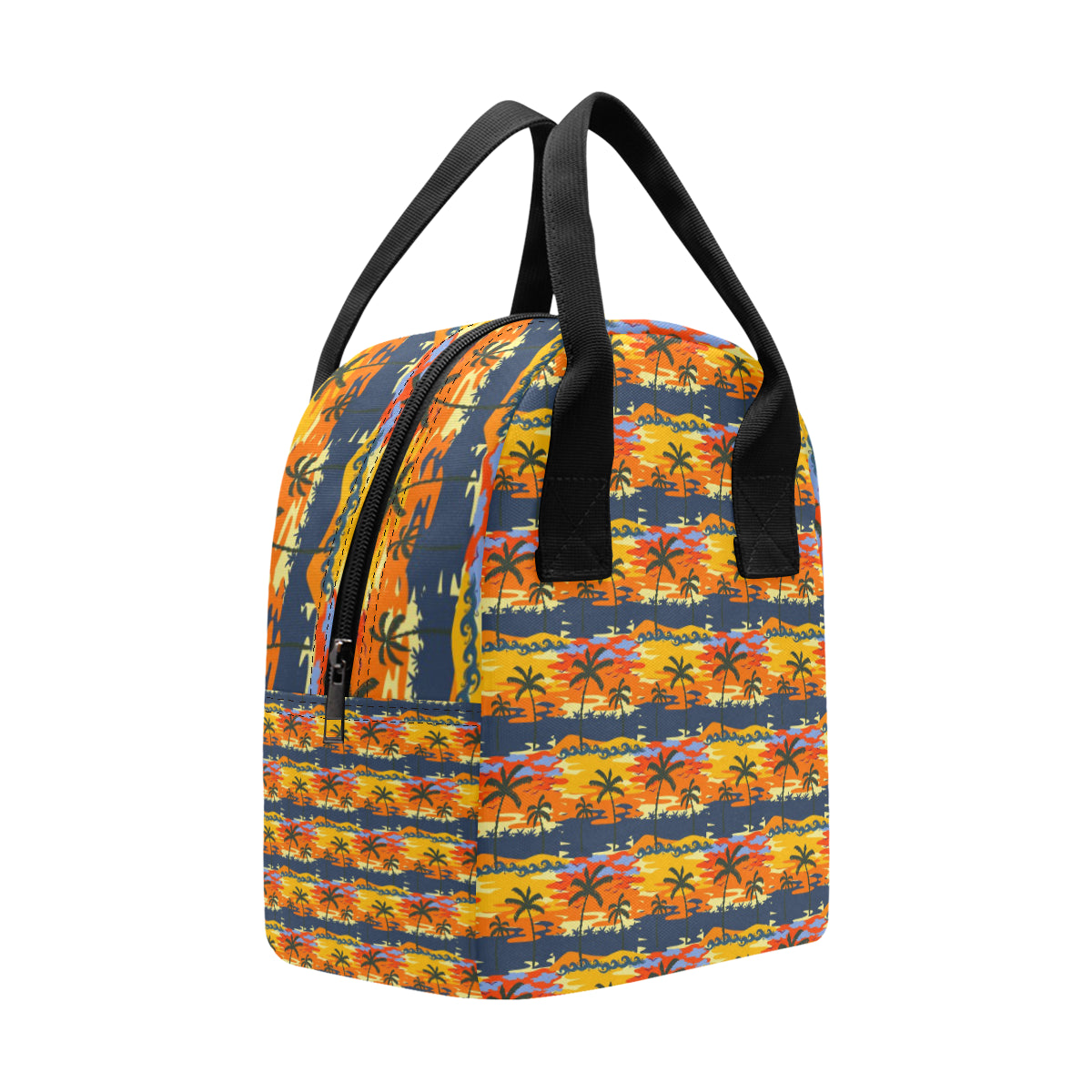 Palm Tree Pattern Print Design PT010 Insulated Lunch Bag
