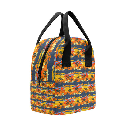 Palm Tree Pattern Print Design PT010 Insulated Lunch Bag