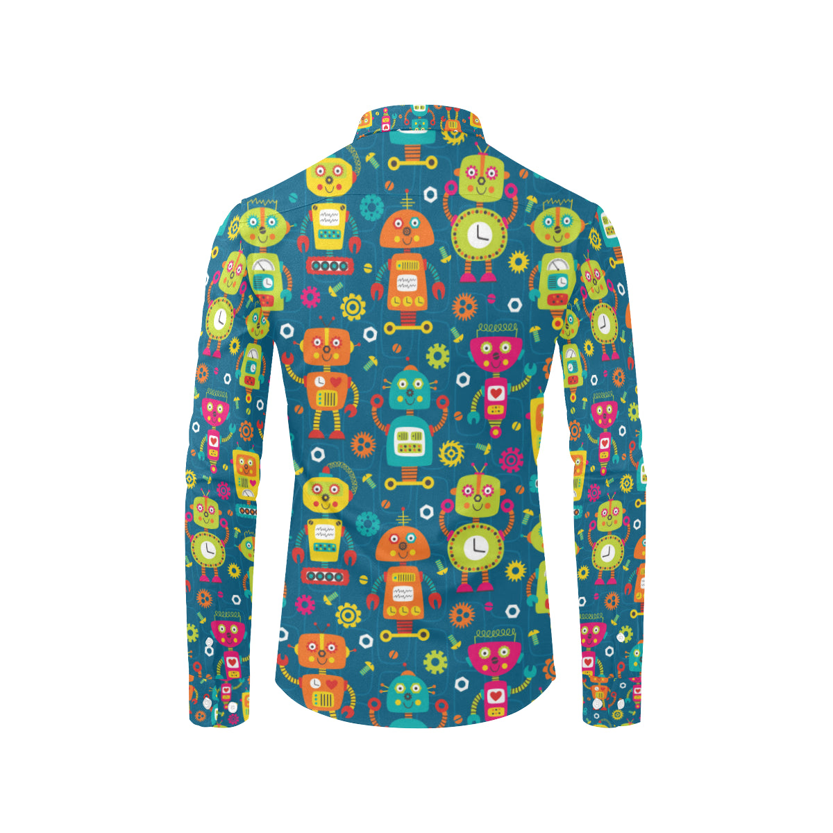 Robot Pattern Print Design A04 Men's Long Sleeve Shirt