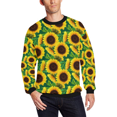 Sunflower Pattern Print Design SF02 Men Long Sleeve Sweatshirt