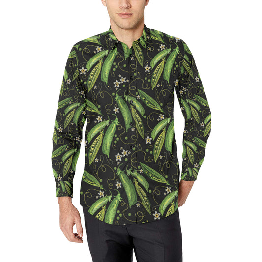 Peas Pattern Print Design A02 Men's Long Sleeve Shirt