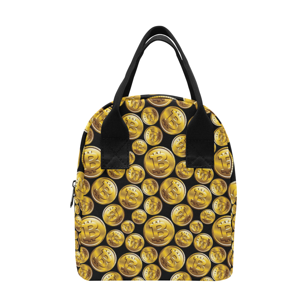 Bitcoin Pattern Print Design DO05 Insulated Lunch Bag