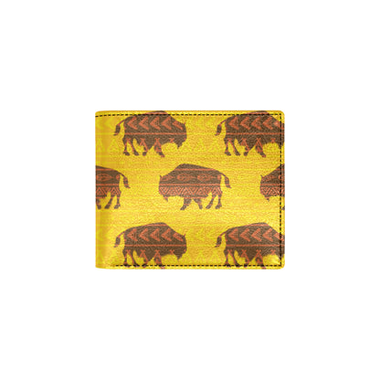 Bison Native Pattern Print Design 01 Men's ID Card Wallet