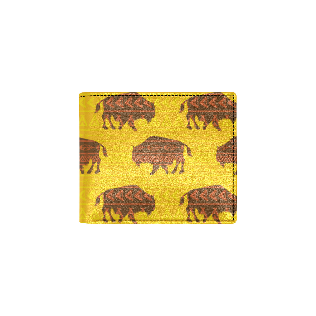 Bison Native Pattern Print Design 01 Men's ID Card Wallet