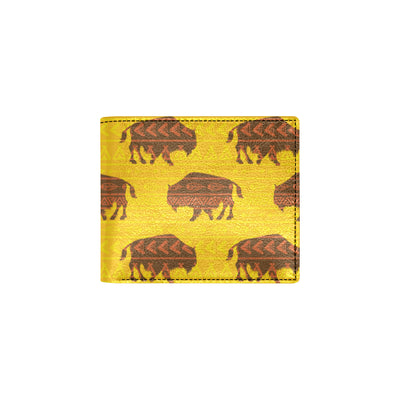 Bison Native Pattern Print Design 01 Men's ID Card Wallet