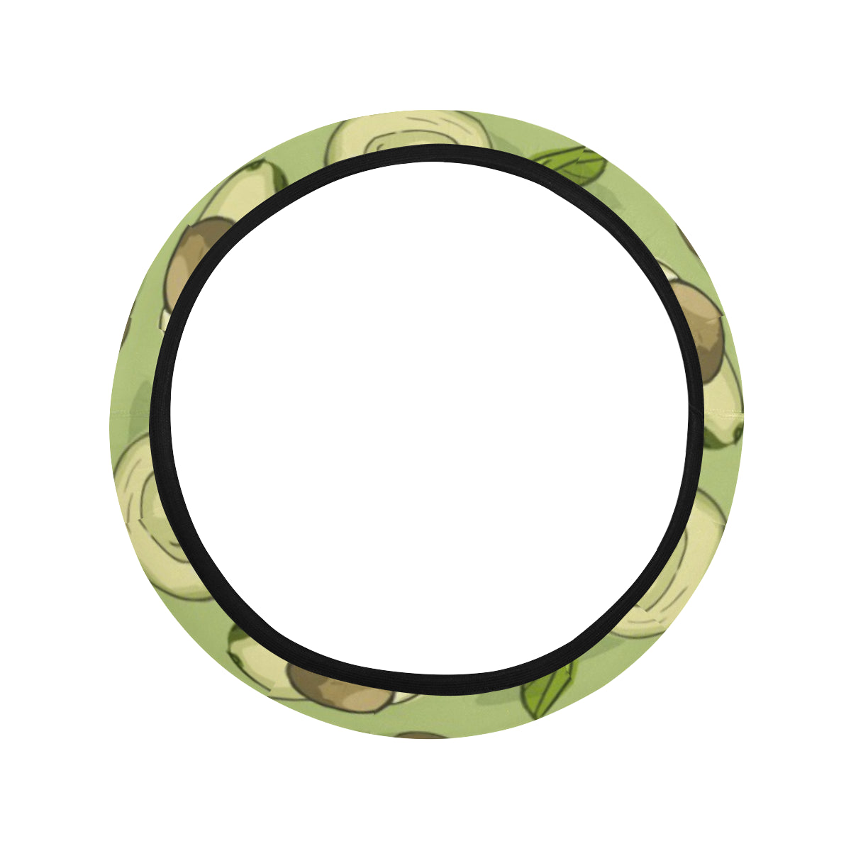 Avocado Pattern Print Design AC03 Steering Wheel Cover with Elastic Edge