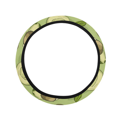 Avocado Pattern Print Design AC03 Steering Wheel Cover with Elastic Edge