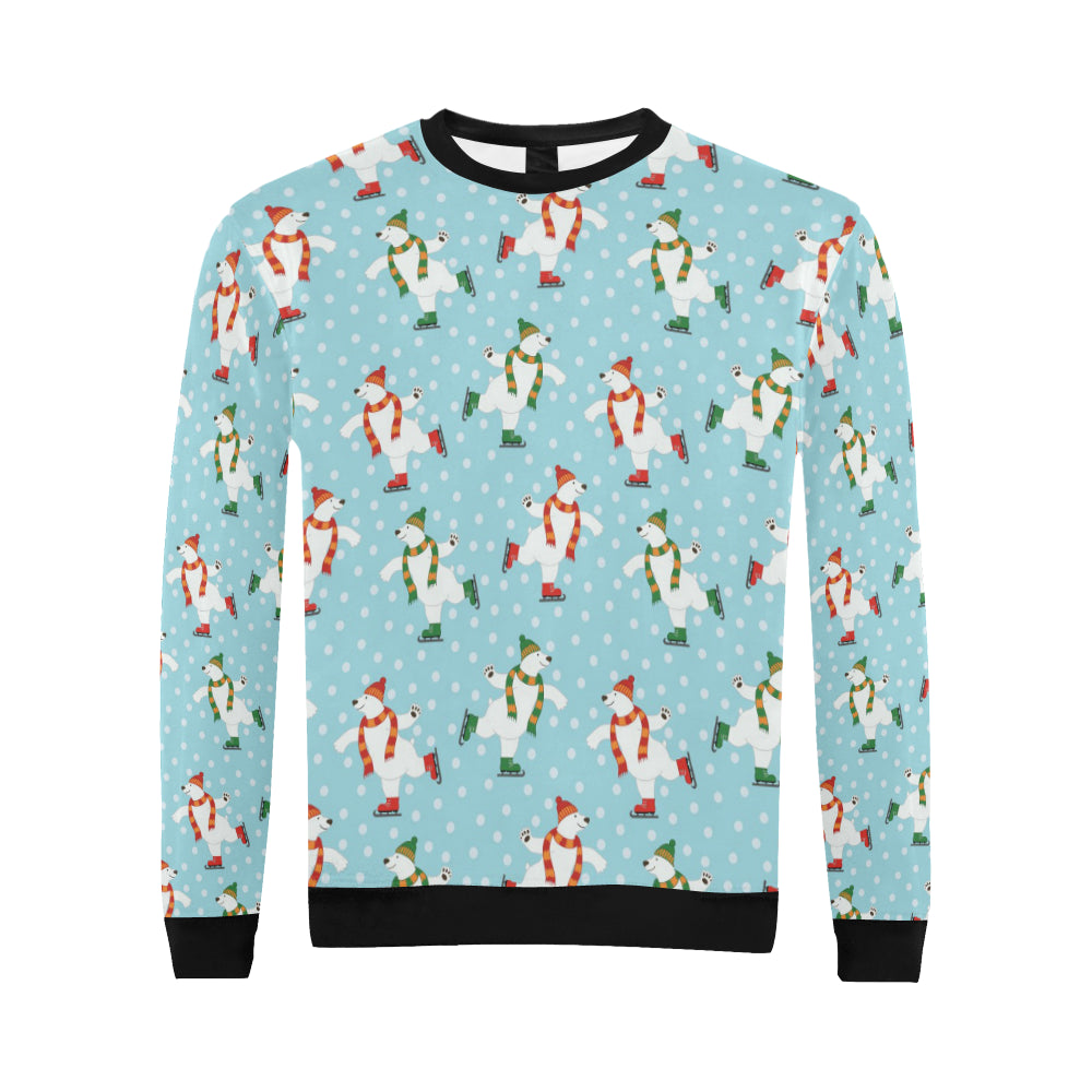Polar Bear Pattern Print Design PB07 Men Long Sleeve Sweatshirt
