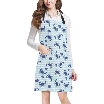 Crab Pattern Print Design 04 Apron with Pocket