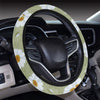 Daisy Yellow Print Pattern Steering Wheel Cover with Elastic Edge