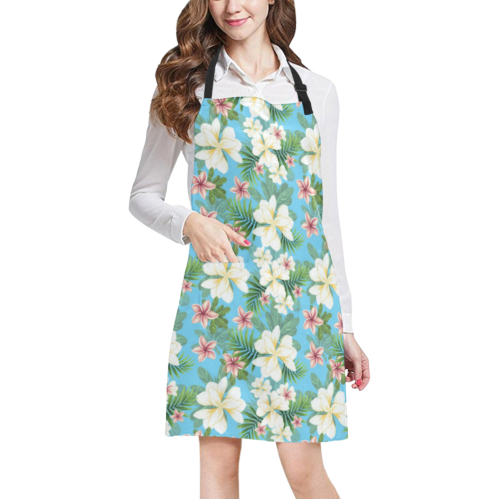 Plumeria Pattern Print Design PM028 Apron with Pocket