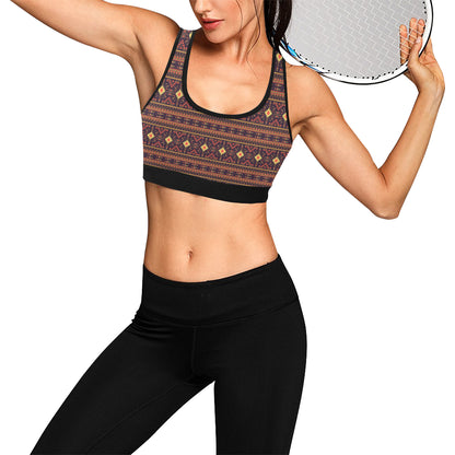 Southwest Ethnic Design Themed Print Sports Bra