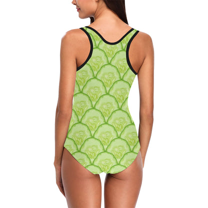 Cucumber Pattern Print Design CC04 Women Swimsuit