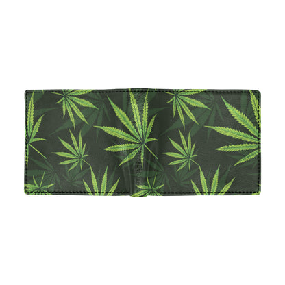 Pot Leaf Pattern Print Design A03 Men's ID Card Wallet