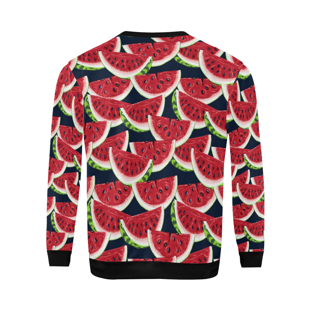 Watermelon Pattern Print Design WM011 Men Long Sleeve Sweatshirt
