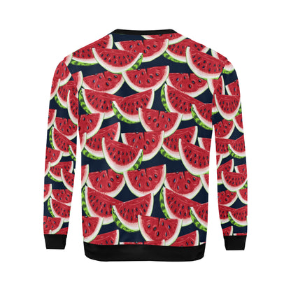 Watermelon Pattern Print Design WM011 Men Long Sleeve Sweatshirt