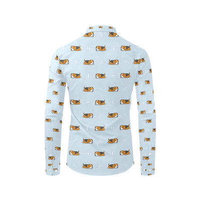 Beagle Pattern Print Design 06 Men's Long Sleeve Shirt