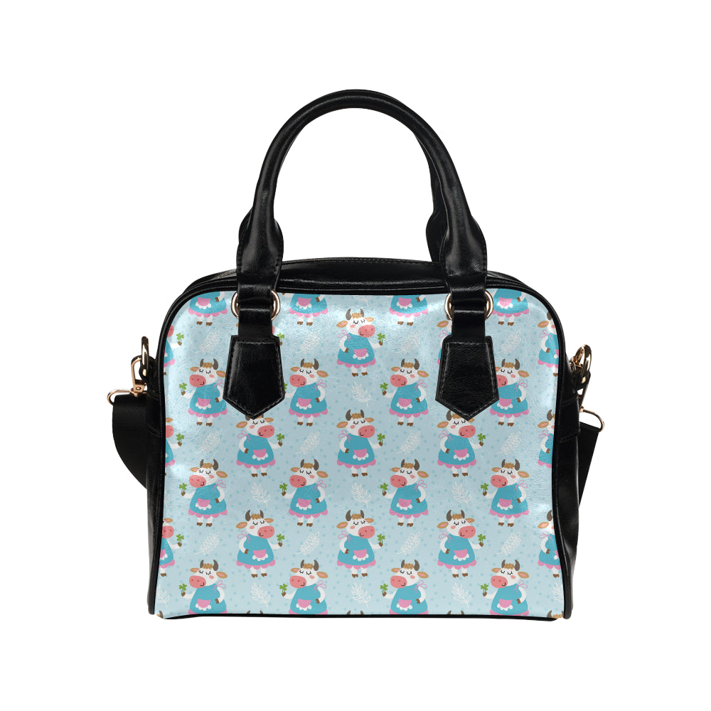 Cattle Happy Pattern Print Design 03 Shoulder Handbag
