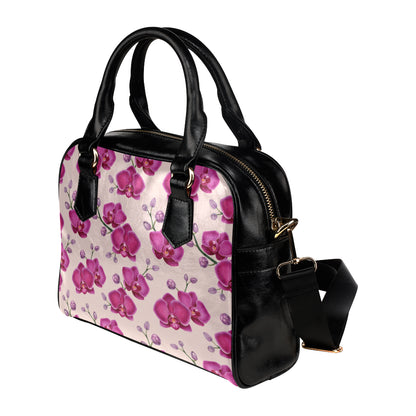 Orchid Pattern Print Design A02 Shoulder Handbag