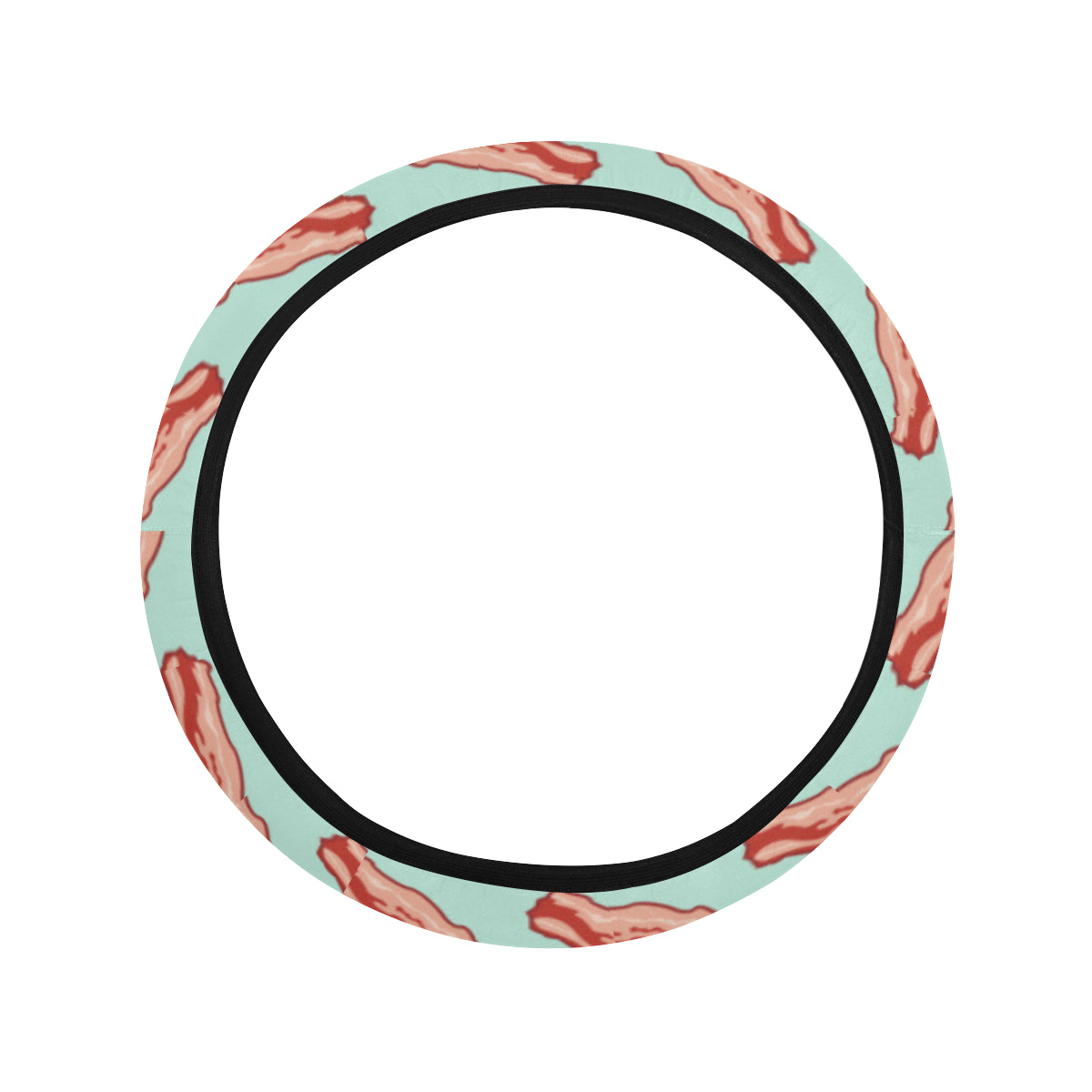Bacon Sausage Pattern Print Design 01 Steering Wheel Cover with Elastic Edge