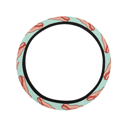 Bacon Sausage Pattern Print Design 01 Steering Wheel Cover with Elastic Edge