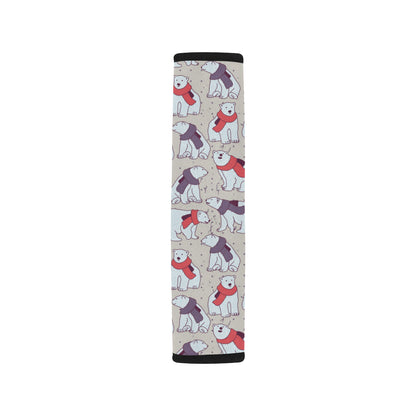 Polar Bear Pattern Print Design PB04 Car Seat Belt Cover