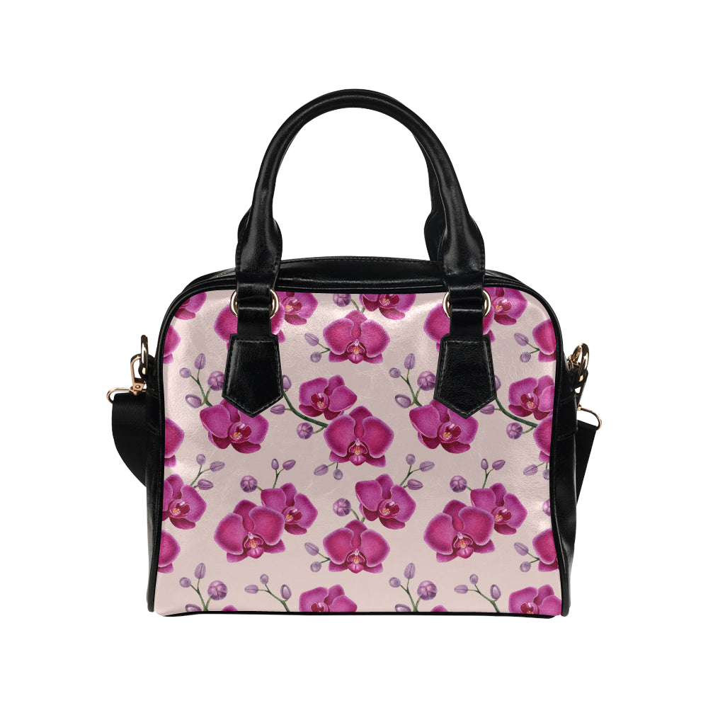Orchid Pattern Print Design A02 Shoulder Handbag