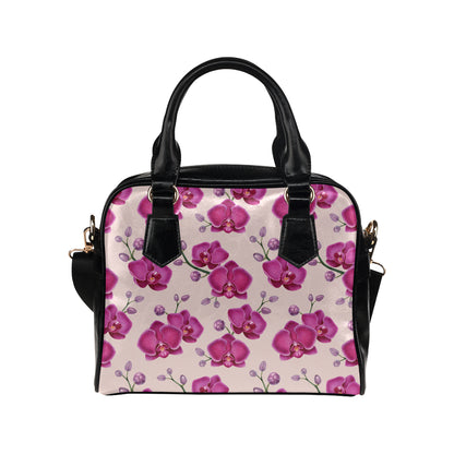 Orchid Pattern Print Design A02 Shoulder Handbag