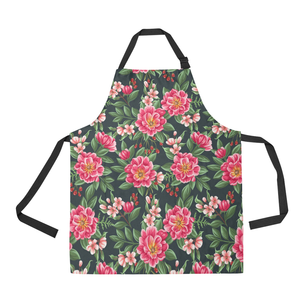 Summer Floral Pattern Print Design SF06 Apron with Pocket