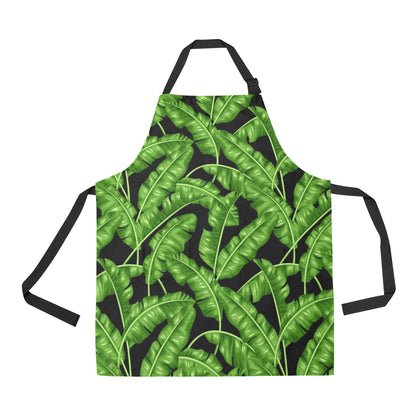 Banana Leaf Pattern Print Design BL01 Apron with Pocket