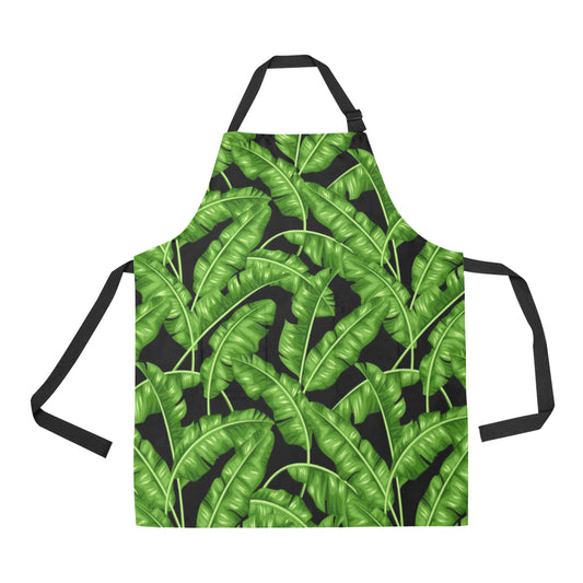 Banana Leaf Pattern Print Design BL01 Apron with Pocket